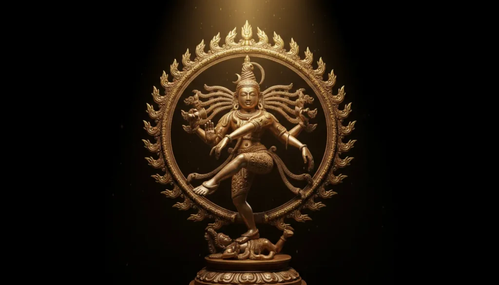 Nataraja Images - Lord Shiva Nataraja bronze statue dancing in circle of fire, Tamil Nadu temple art style