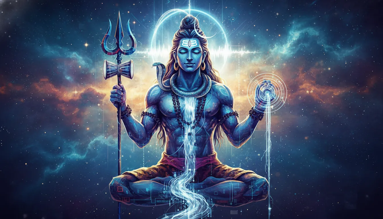 modern artistic lord shiva black white digital painting