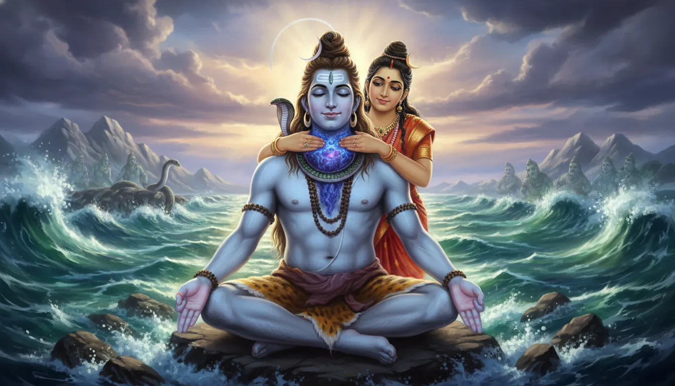 Lord Shiva drinking poison Neelkanth download image for spiritual wallpaper
