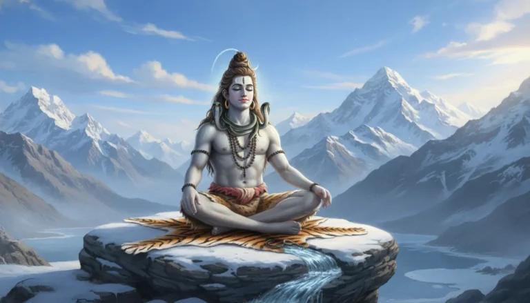 Lord Shiva meditating in Himalayas HD download free wallpaper for desktop