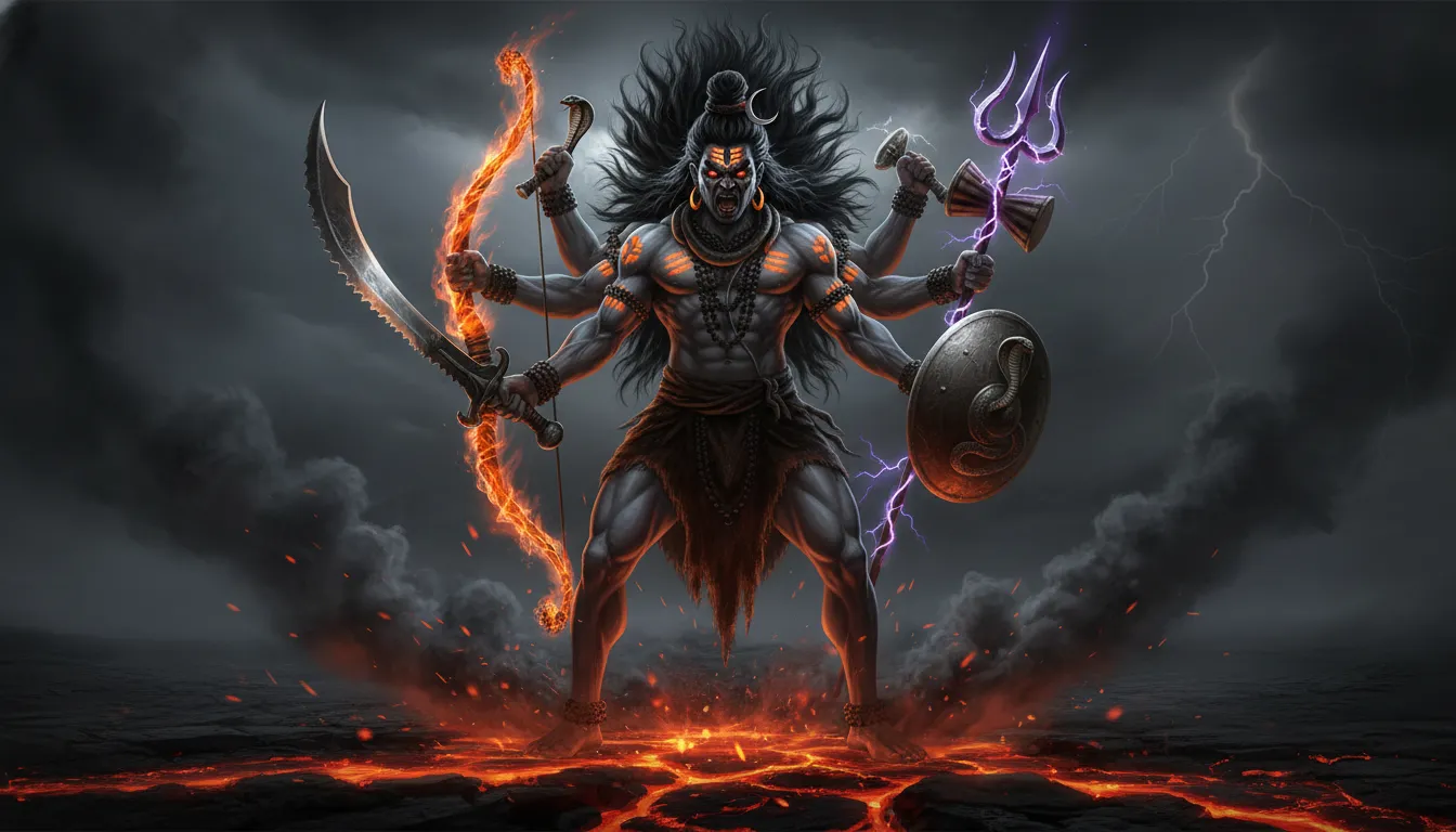 Fierce Veerabhadra avatar of Lord Shiva angry photo