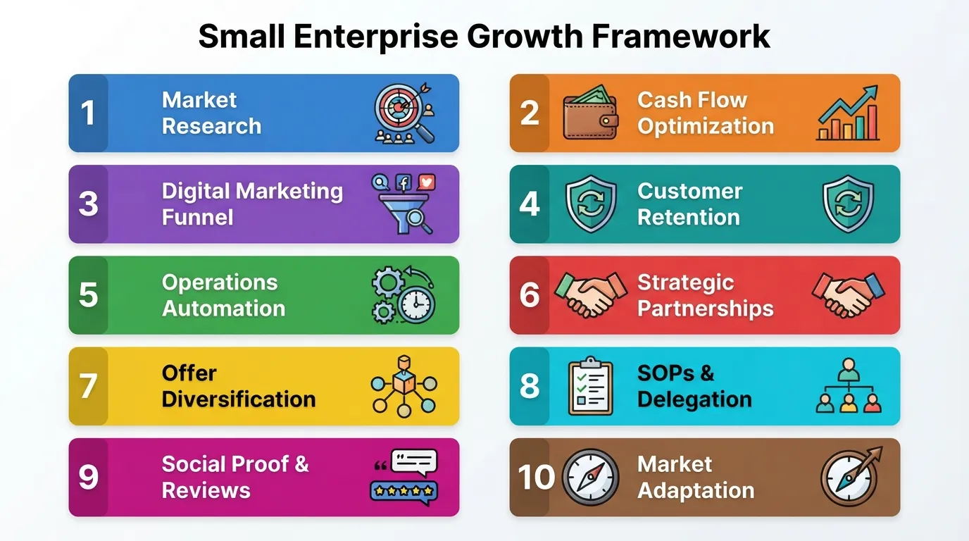 10 proven business growth strategies for small enterprises infographic