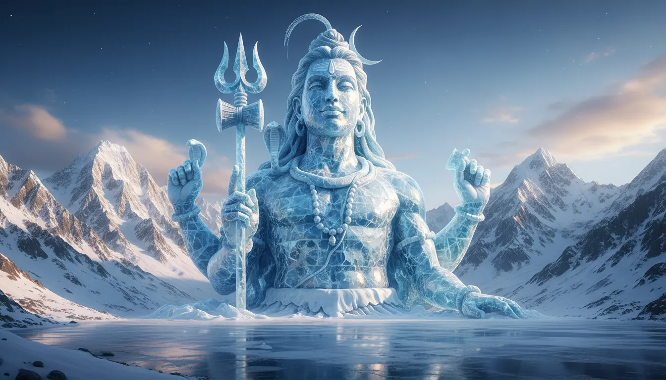 Lord Shiva images 3d hd 1080p download in icy crystal form.