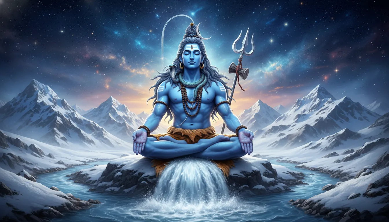 Lord Shiva blue skin 3D HD 1080p download free Lord Shiva images for laptop wallpaper