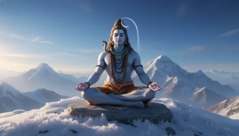 Lord Shiva meditating on Mount Kailash in 1080p resolution for mobile.