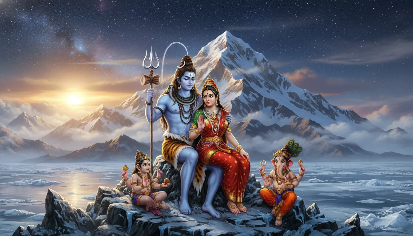 Lord Shiva Parvati 3D HD 1080p download free Lord Shiva family images for desktop