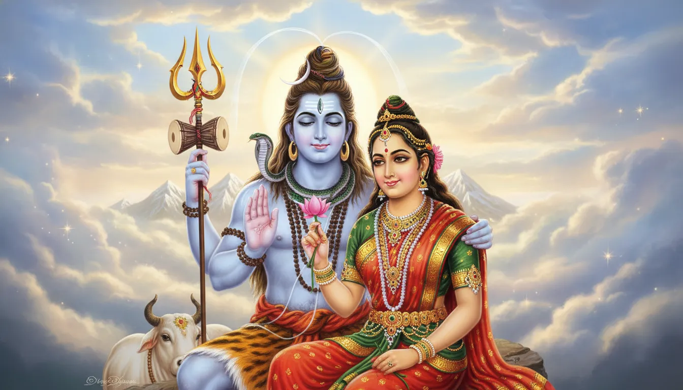 Divine couple image of Lord Shiva and Goddess Parvat