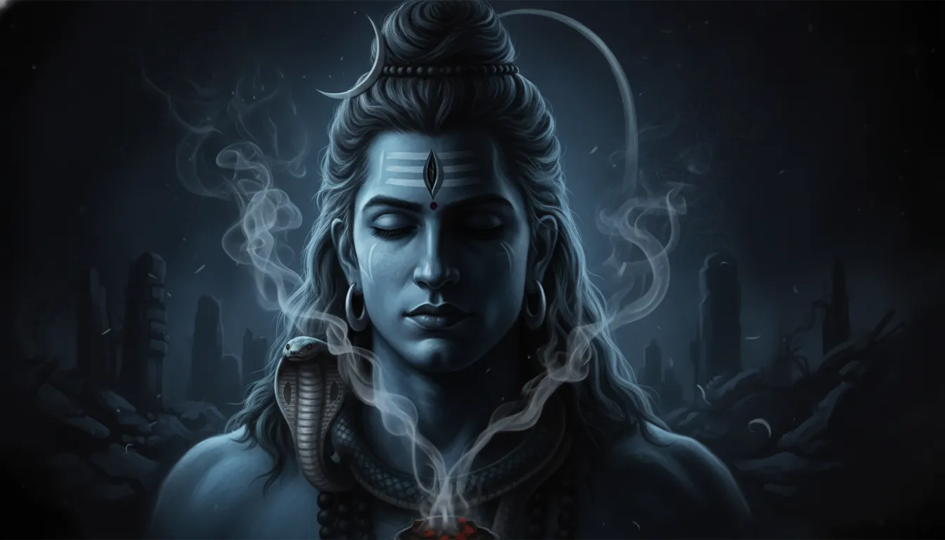Dark aesthetic Lord Shiva Mahakal image for mobile lock screen.