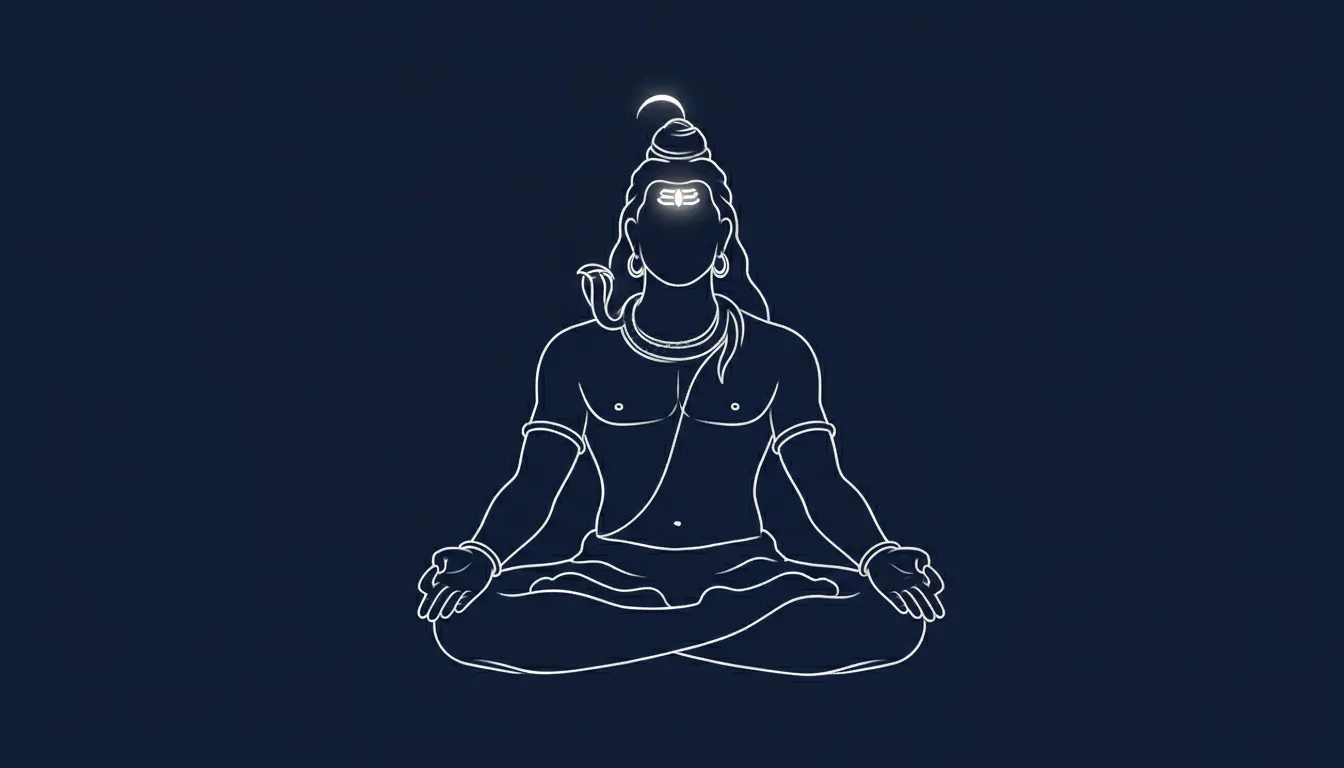 Simple and clean silhouette of Lord Shiva for mobile home screen.