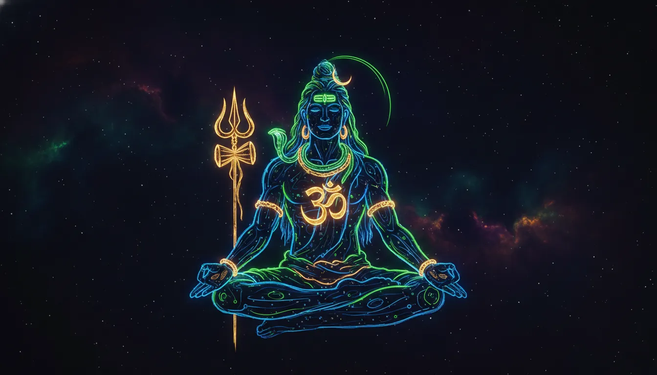 Modern Abstract Lord Shiva Neon HD Wallpaper 1080p