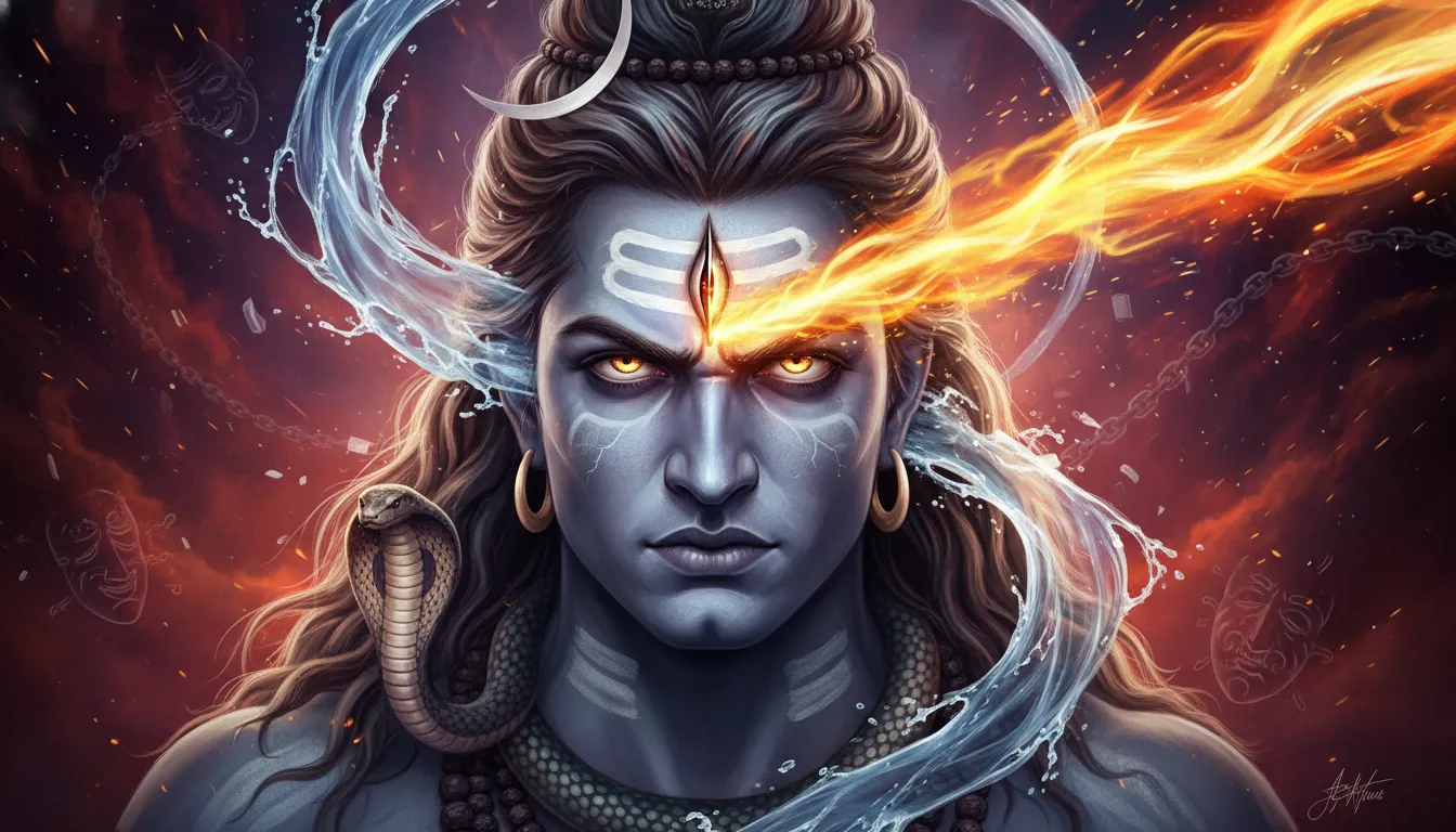 Lord Shiva opening third eye in angry Rudra Mahakal photo HD