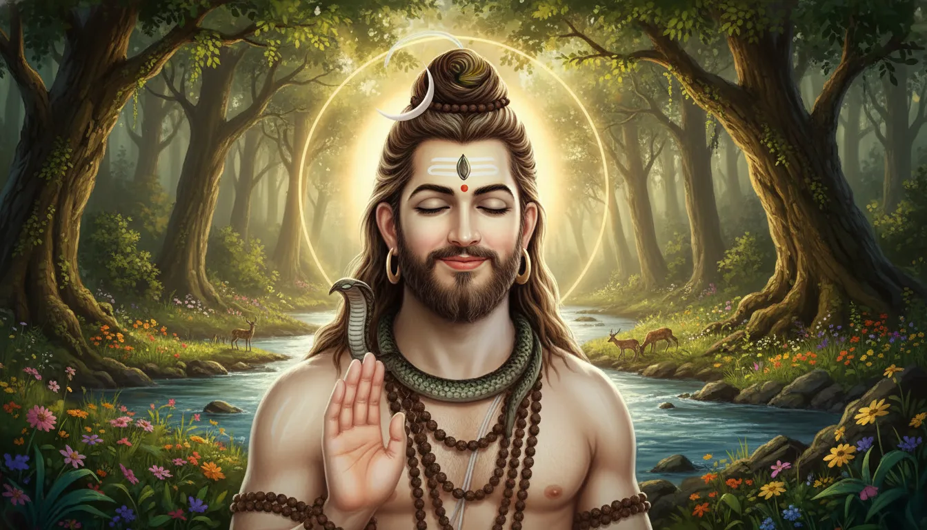 Mahadev real photo of Bholenath showing a compassionate and gentle smiling expression.