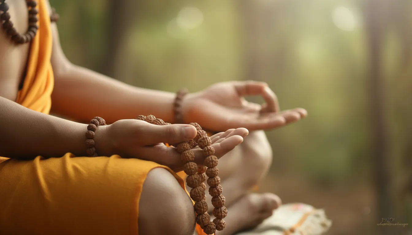 Bholenath holding a sacred Rudraksha mala while sitting in deep meditation