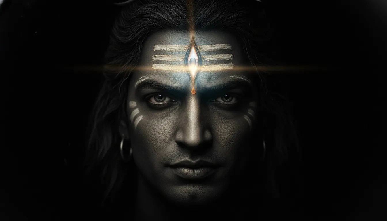 Close up of Lord Shiva third eye mahadev photo with black background