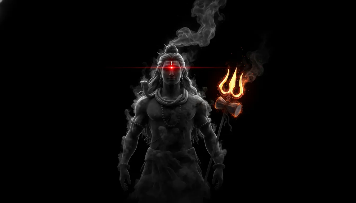 Dark aesthetic Mahadev dangerous photo hd download for AMOLED mobile screens.