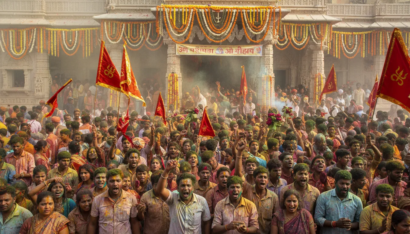 Massive crowd of devotees celebrating Maha Shivratri festival at Shikhar Shingnapur