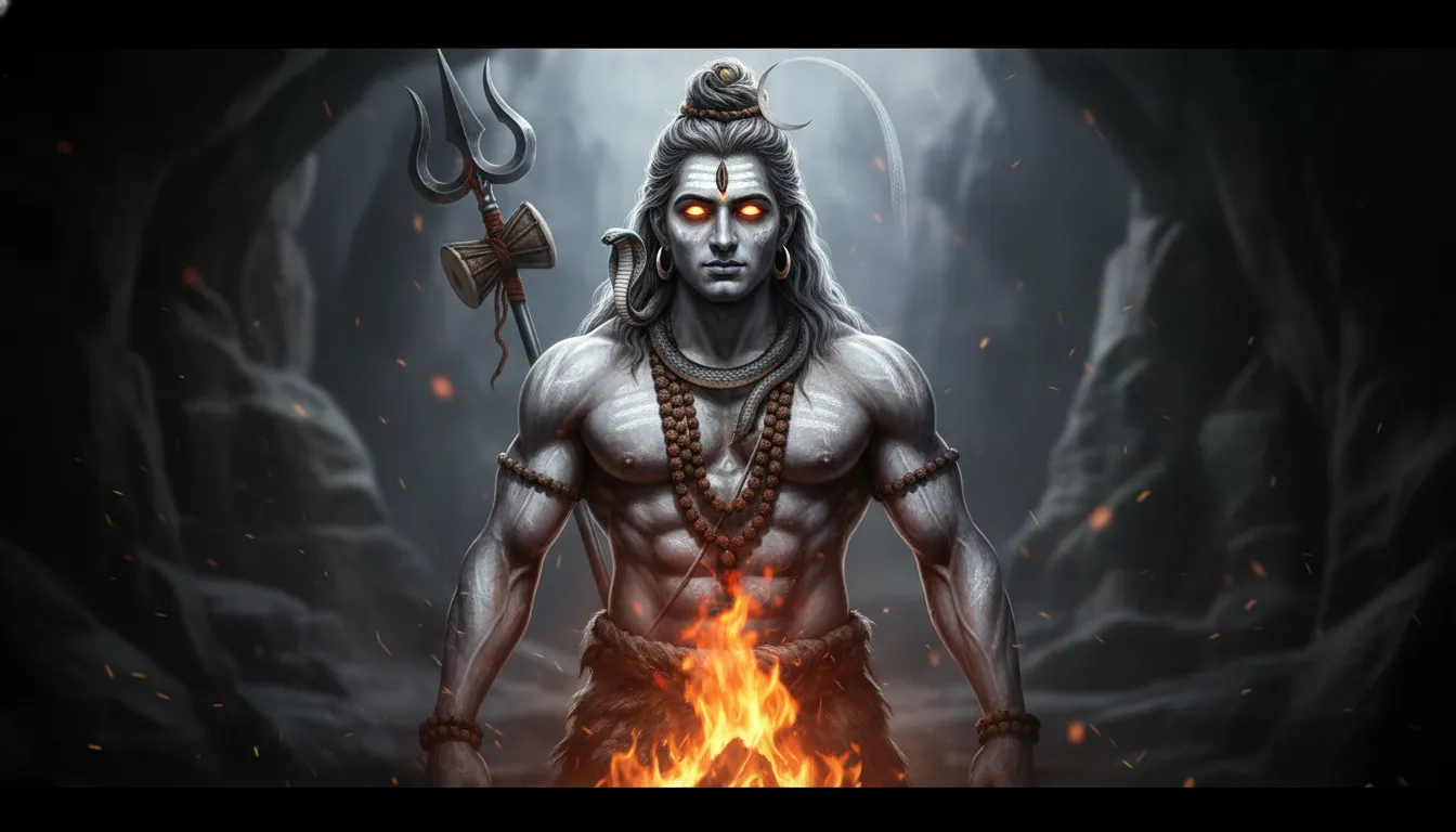 Intense Mahakal Mahadev photo in fierce Aghori form with holy ash