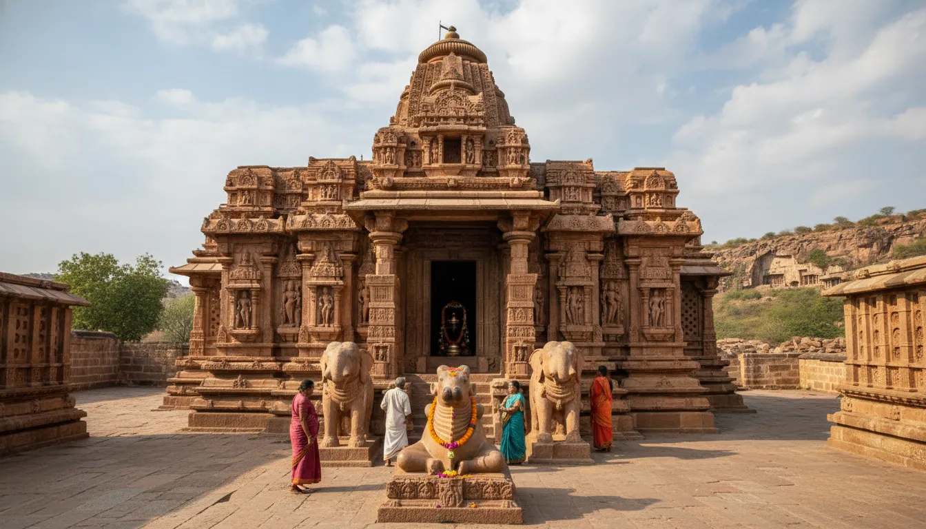 Grishneshwar temple Ellora Jyotirlinga near famous Ajanta Ellora caves