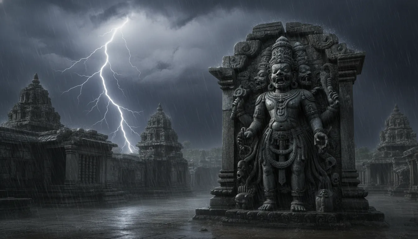 kala bhairava hd image in dark temple lightning background