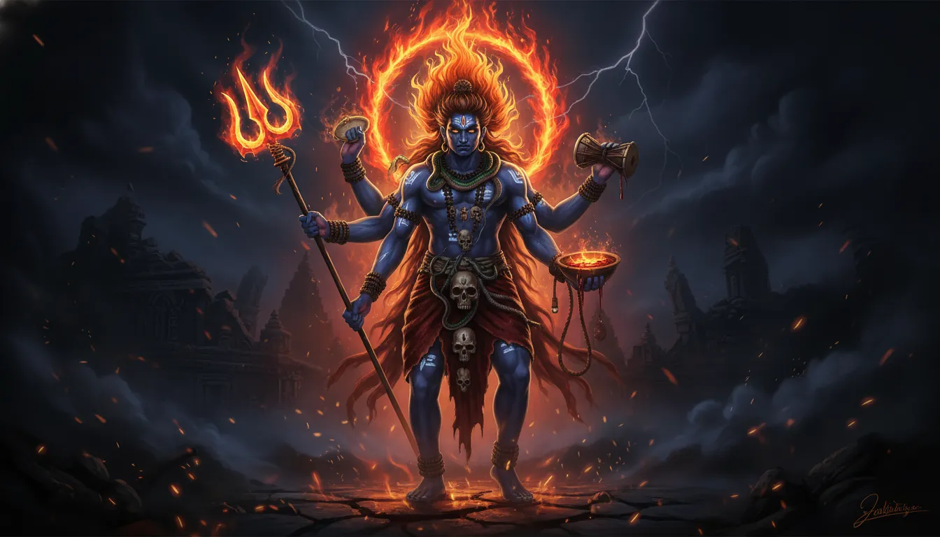 lord shiva kala bhairava hd images fierce form with trishul