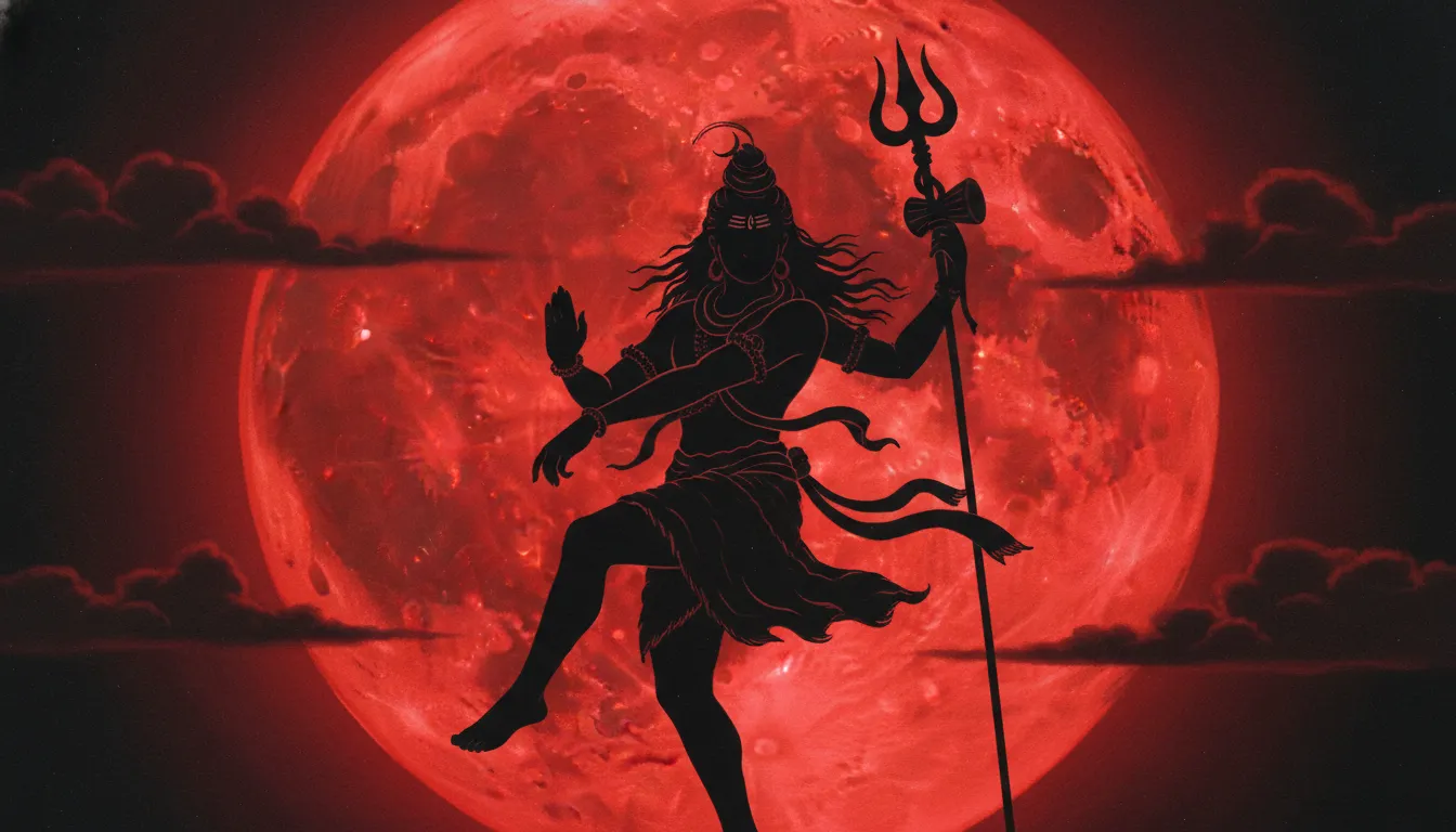 Artistic silhouette photo of Mahadev angry cosmic dance