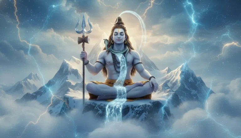 Har har mahadev photo 3d of Lord Shiva meditating on Mount Kailash.