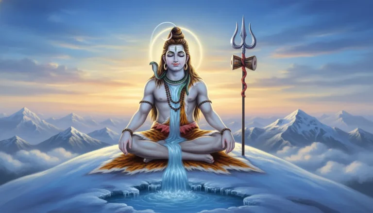 Mahadev real photo showing Lord Shiva meditating peacefully on snow-covered Mount Kailash.
