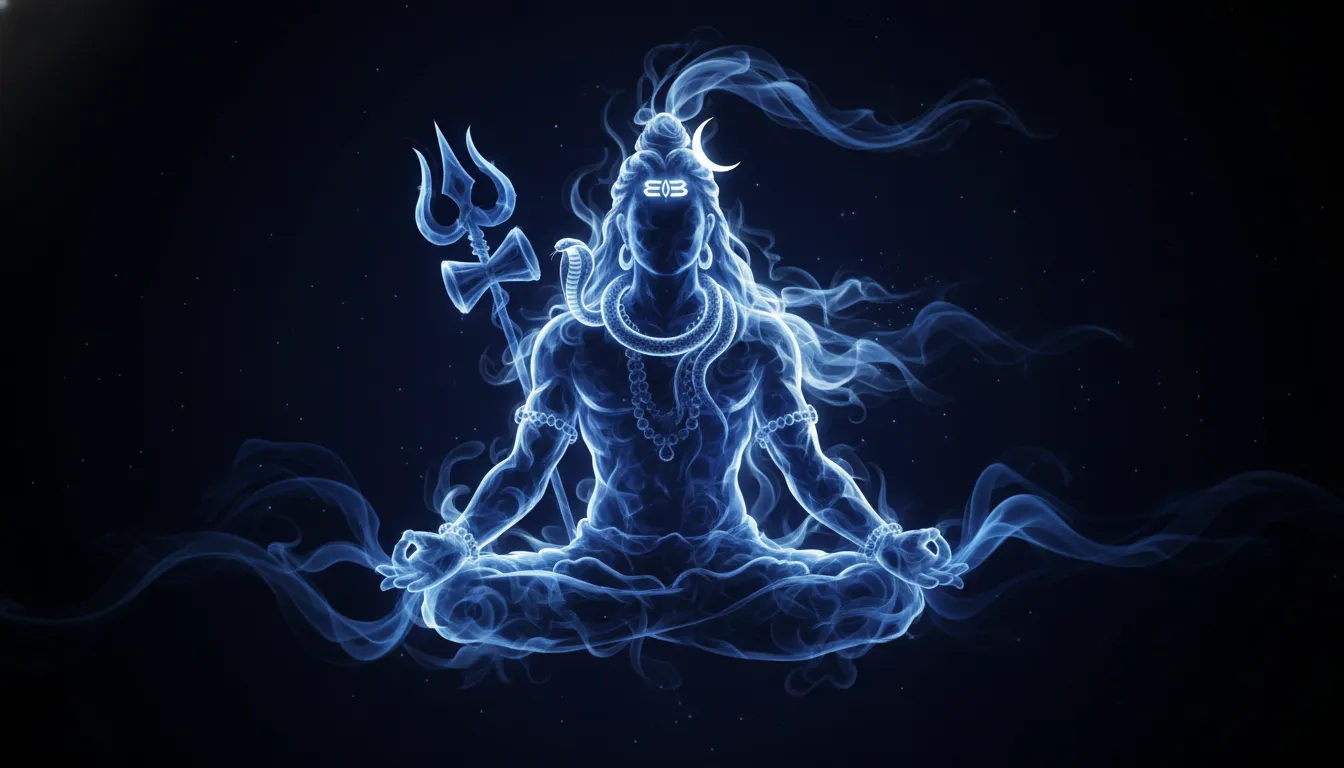Abstract smoke art silhouette of Mahadev in deep meditation mahadev dp photo