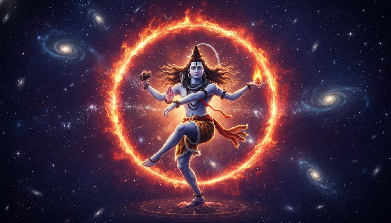 Lord Shiva Nataraja performing cosmic Tandava dance in 1080p HD quality.