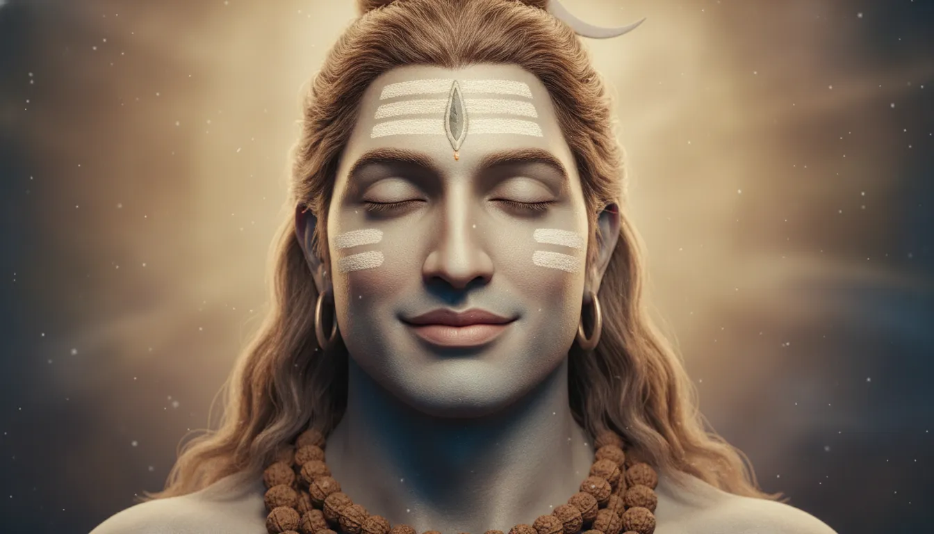 Hyper-realistic face close-up har har mahadev photo 3d.