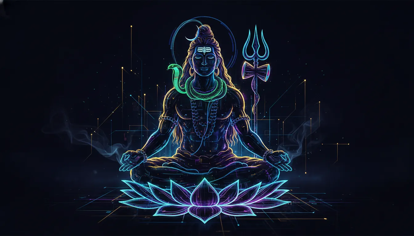 Lord Shiva sitting peacefully with his vehicle Nandi the bull in full HD 1080p.