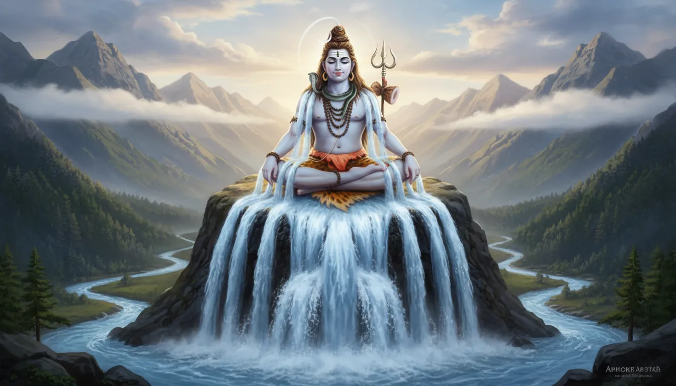 Lord Shiva with Ganga flowing from hair download HD image for desktop