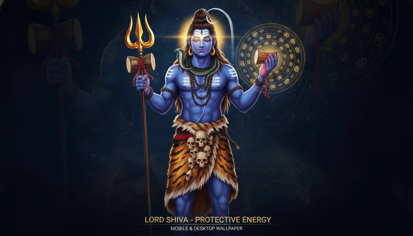 Lord Shiva with trishul and damru download HD wallpaper for mobile