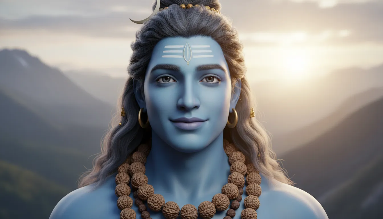 3D rendered modern digital avatar of smiling Lord Shiva mahadev dp photo