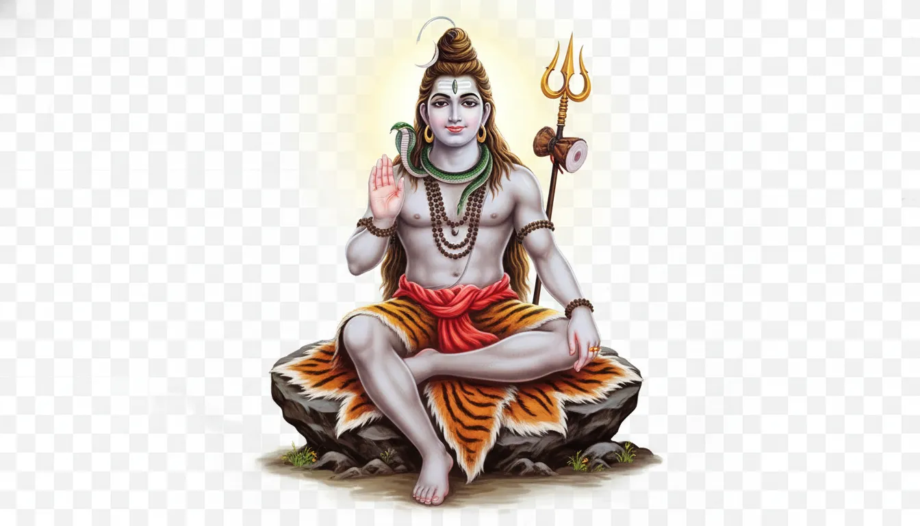 Lord Shiva giving blessings in Abhaya Mudra transparent PNG