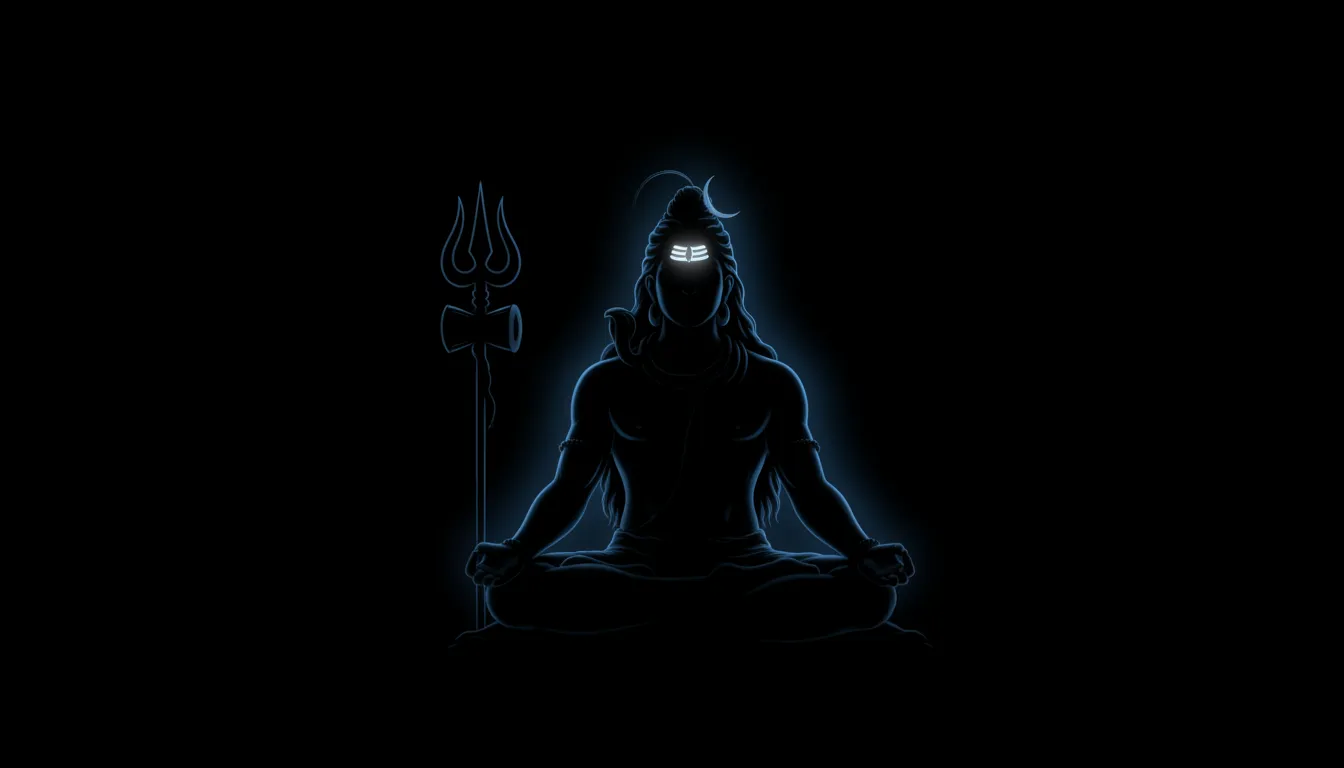 Mahadev dark aesthetic wallpaper with only crescent moon visible 4K