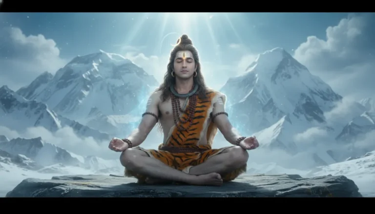 Mohit Raina as Lord Shiva in meditation pose from Mahadev serial.