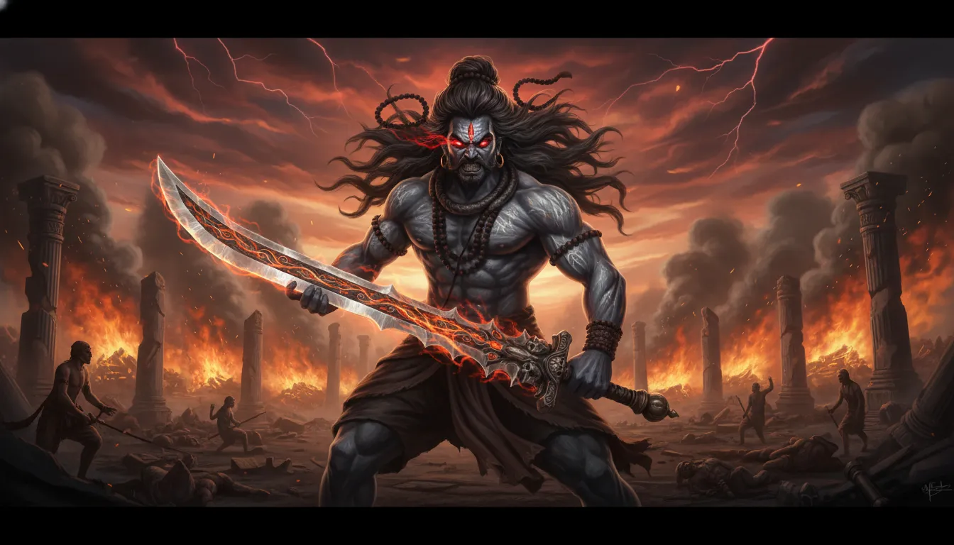 Fierce Veerabhadra avatar of Lord Shiva from Mahadev serial.