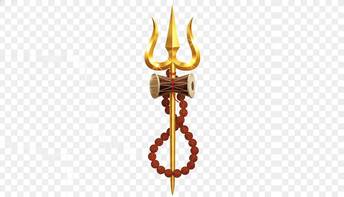 Holy Trishul and Damru of Lord Shiva transparent PNG