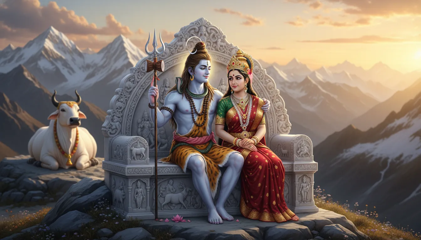 Lord Shiva and Goddess Parvati divine pose from Mahadev serial.