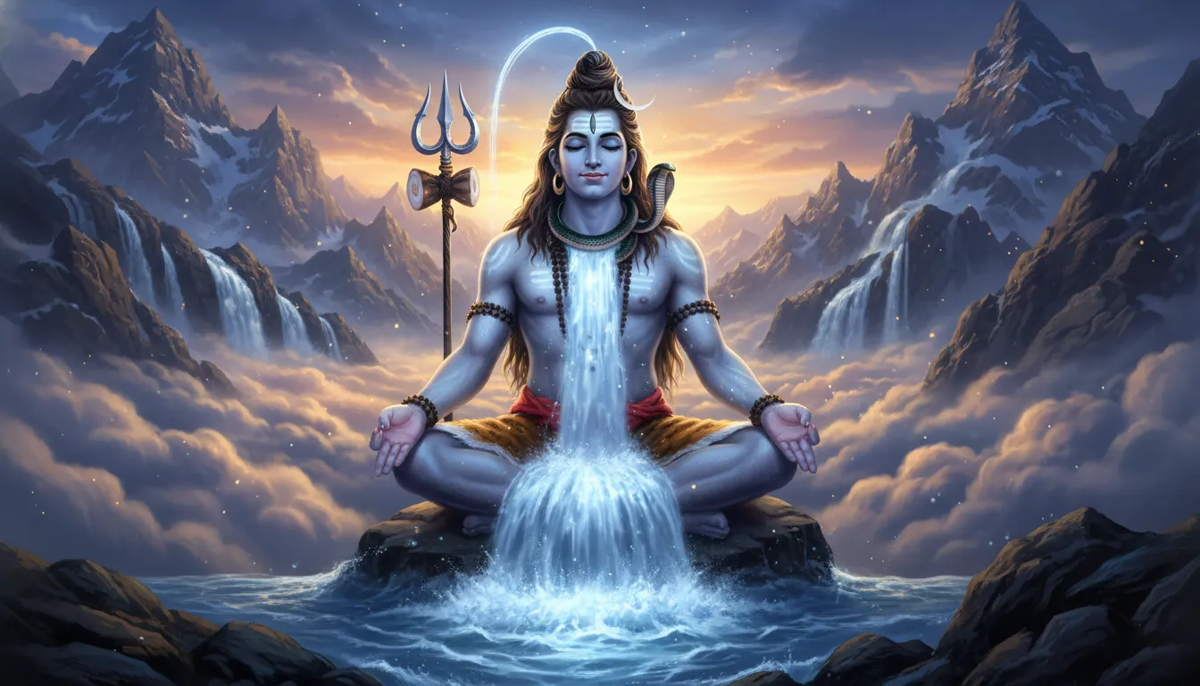 Mahadev Lord Shiva with River Ganga flowing from his hair