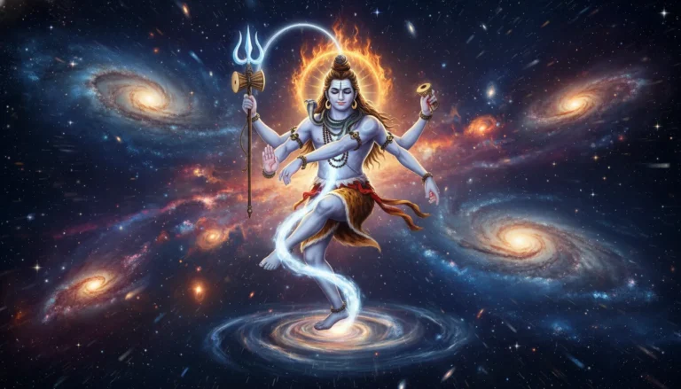 Lord Shiva Mahakal performing Cosmic Tandava dance in universe HD photo