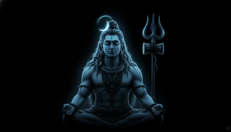 Lord Shiva in deep meditation mahadev photo with black background HD