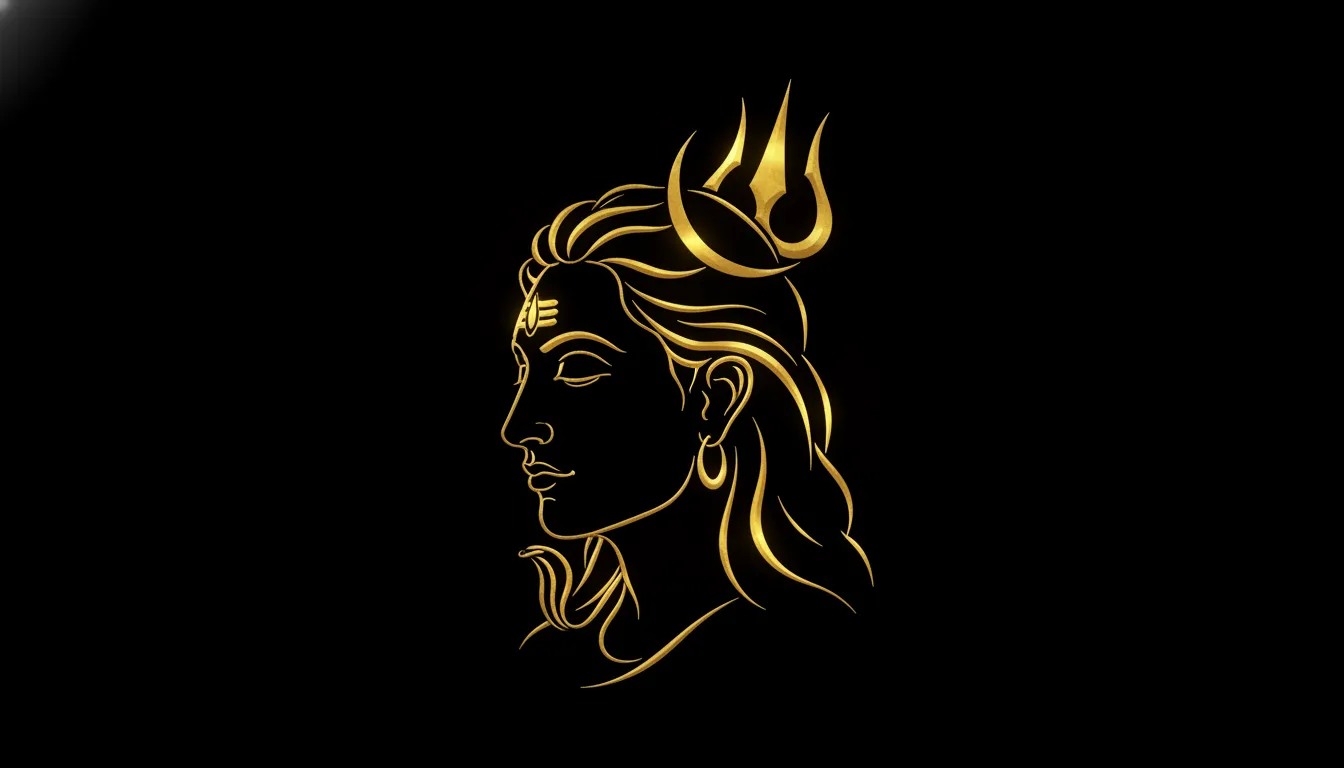 Minimalist elegant golden line art mahadev profile photo