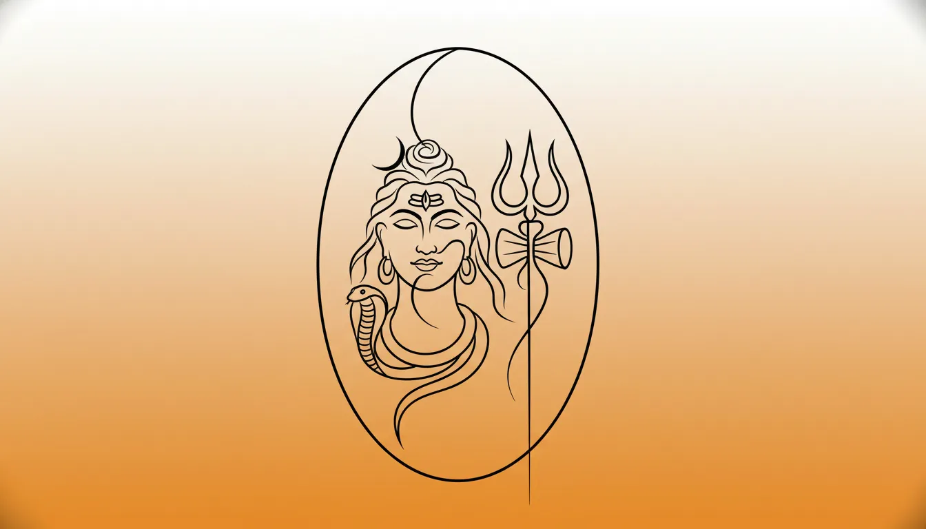 Clean minimalist digital art of Lord Shiva for WhatsApp morning status HD