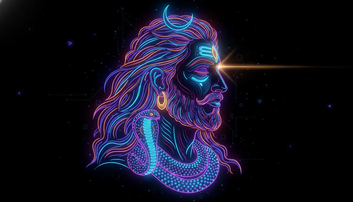Modern neon style mahadev photos hd 3d wallpaper download for mobile