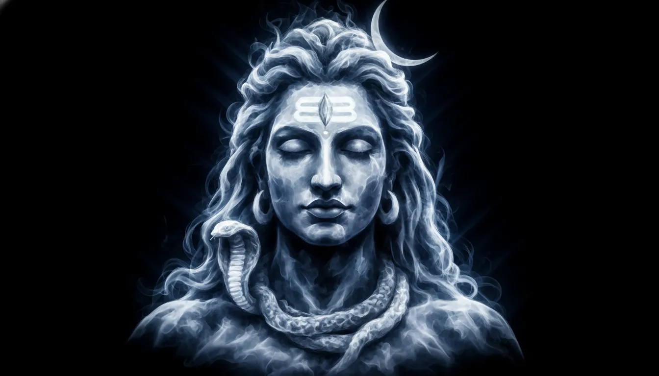 Mystical Mahakal Mahadev photo emerging from sacred smoke and shadows