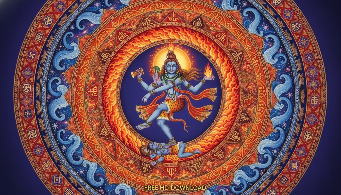 nataraja mandala with cosmic flames circle of fire sacred geometry