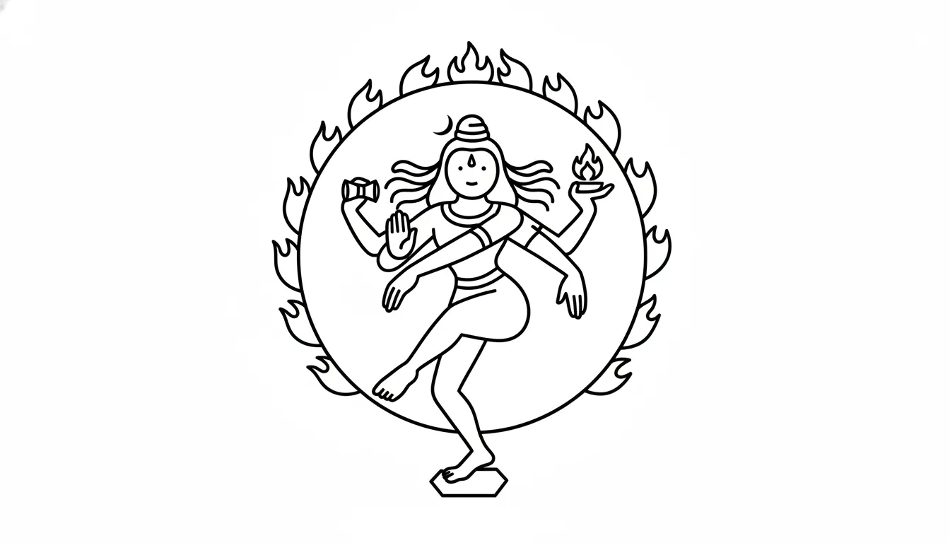 nataraja minimalist line png simple modern design transparent