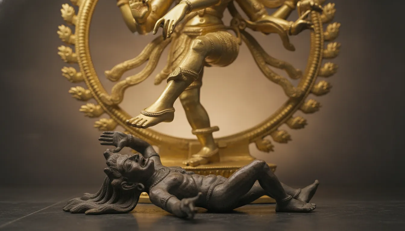 nataraja with apasmara demon under foot crushing ignorance